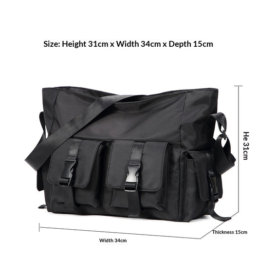 Bolsa Crossbody de Lona Utilitaria Estilo Japonés para Hombre - Image 4
