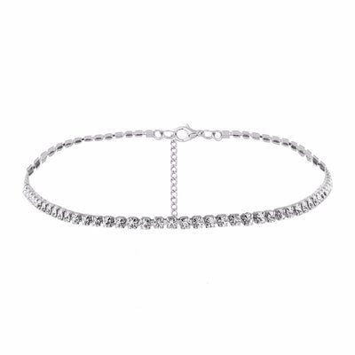 Collar Corto Choker de Cristal Dorado y Plateado para Mujer - Image 8