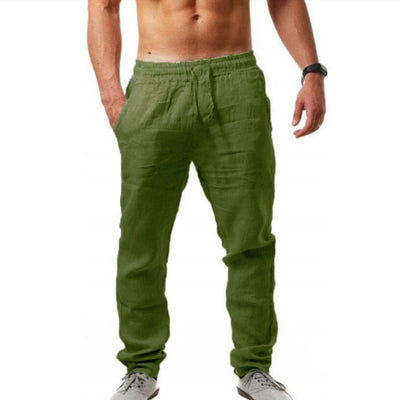 Pantalones de Lino Holgados para Hombre - Estilo Casual Europeo y Americano - Image 8