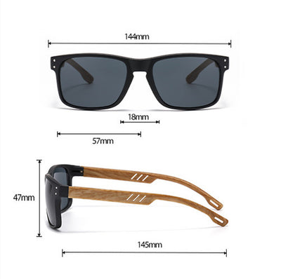 Gafas de Sol Cuadradas Retro con Pata de Madera y Lente Degradado para Hombre - Image 25
