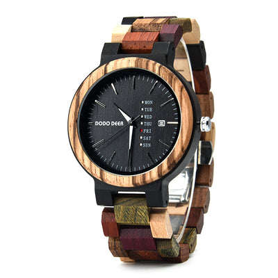 Reloj de Pareja Estilo Europeo Americano con Calendario de Madera - Image 2