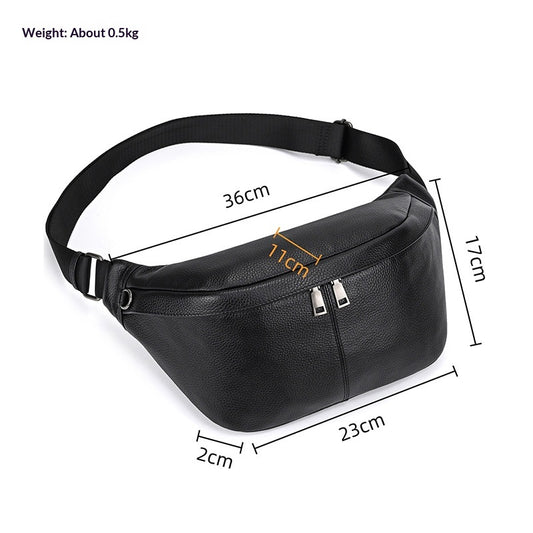 Bolsa de Pecho de Cuero Genuino para Hombre - Grande y Versátil - Image 2