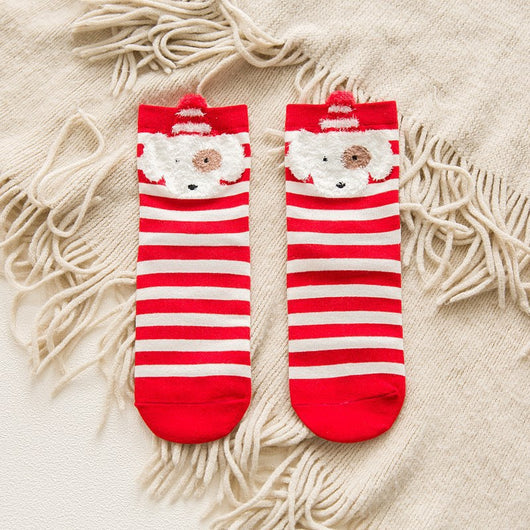 Calcetines Navideños de Algodón Rojo Multicolor para Otoño e Invierno - Image 12