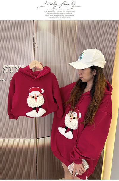 Conjunto Navideño Familiar: Pijama Polar con Capucha para Padres e Hijos - Image 12