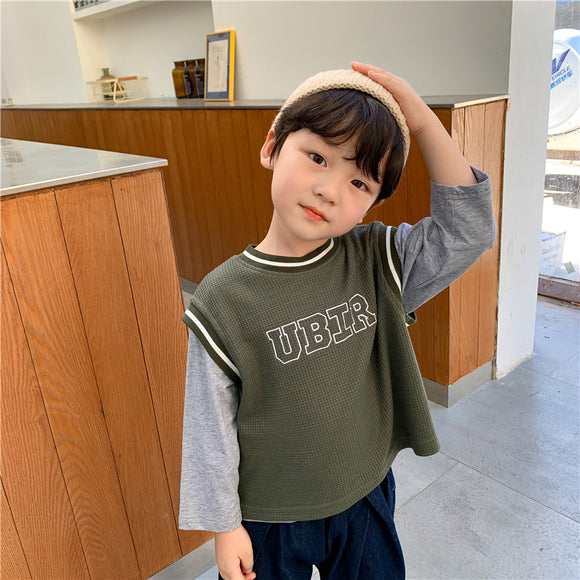 Conjunto Deportivo Niño con Mangas Combinadas Cuello Redondo