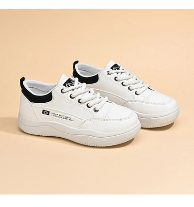 Tenis Blancos de Cuero Estilo Coreano Multiuso para Mujer - Image 20