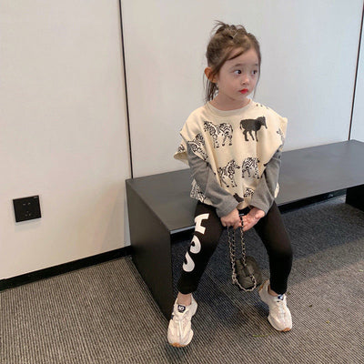 Conjunto Falso Dos Piezas Estilo Princesa para Niñas - Leggings Versátiles y Elegantes - Image 6