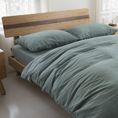 Juego de Cama 4 Piezas Algodón Teñido Lavado Estilo Minimalista Japonés - Image 17