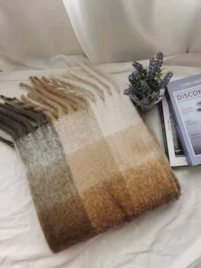 Bufanda de Cashmere a Cuadros con Rayas Coloridas para Otoño - Image 18