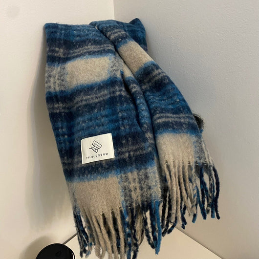 Cuello Térmico Largo de Mohair con Diseño de Cuadrícula Arcoíris para Mujer - Image 20