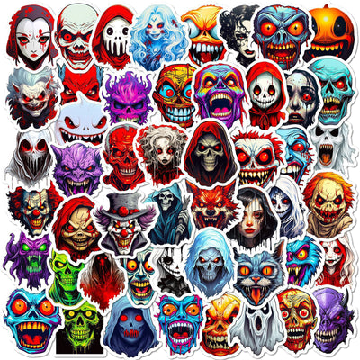 A large collection of colorful Halloween graffiti stickers featuring pumpkins, witches, ghosts, and other spooky characters. - Image 12