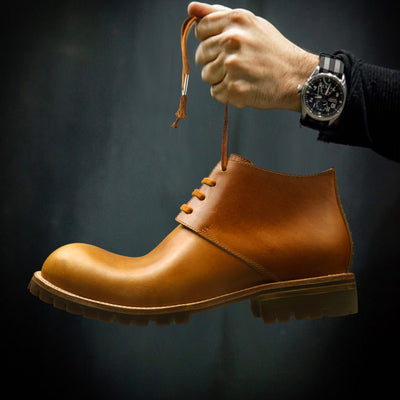 Botas de Trabajo Cortas para Hombre en Cuero Genuino Artesanales Estilo Retro - Image 15