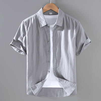 Camisa de Lino Hombre Manga Corta Suelta Casual - Image 3