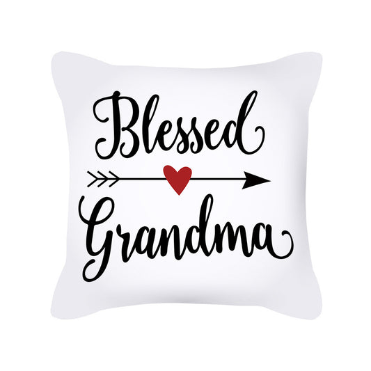 Funda de Almohada Día de la Madre Corazón Nórdico Melocotón