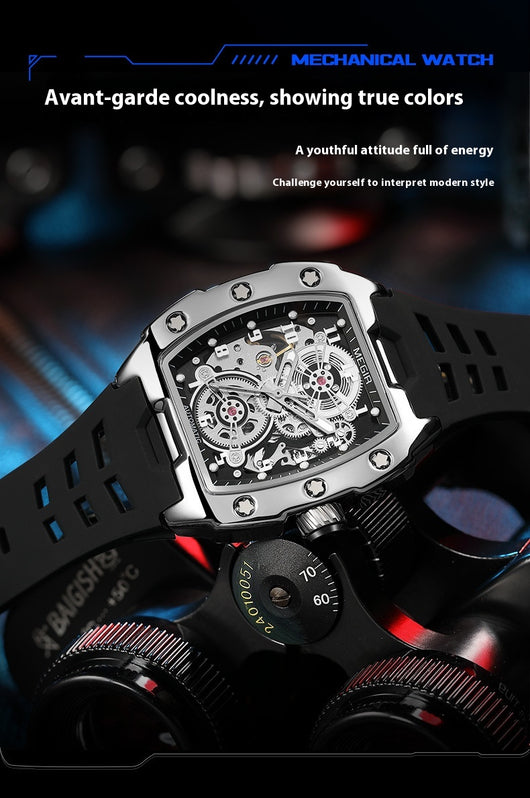 Reloj Deportivo Mecánico Resistente al Agua Diseño Cilíndrico para Hombre - Image 17