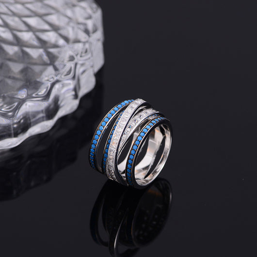 Anillo de Moda Enchapado con Incrustaciones Europeas y Estadounidenses - Image 2