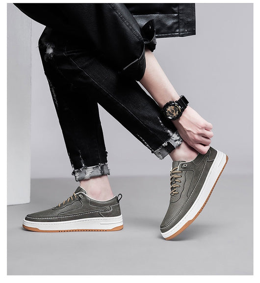 Zapatos Casuales de Cuero Genuino con Suela Gruesa - Diseño Retro Artesanal - Image 8