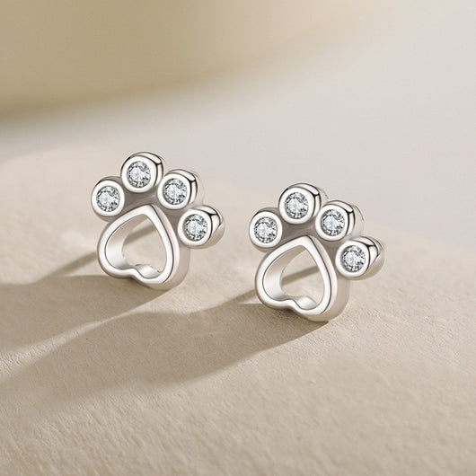Aretes de Plata Esterlina 925 con Huella de Osito Cuidador - Image 10