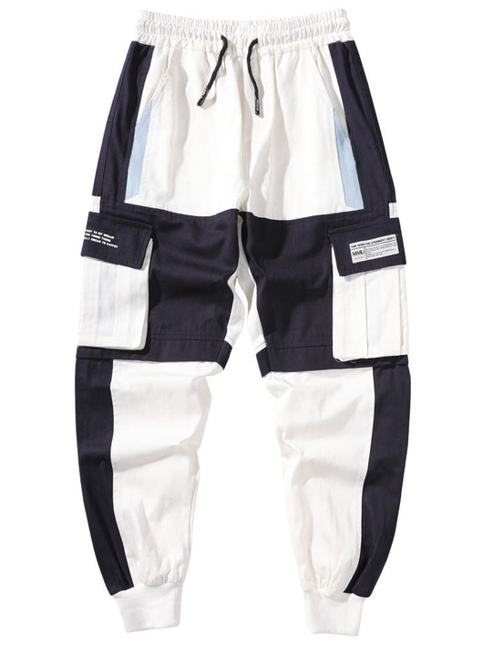 Pantalones Hip Hop con Cordón y Costuras Contrastantes para Niños - Image 17