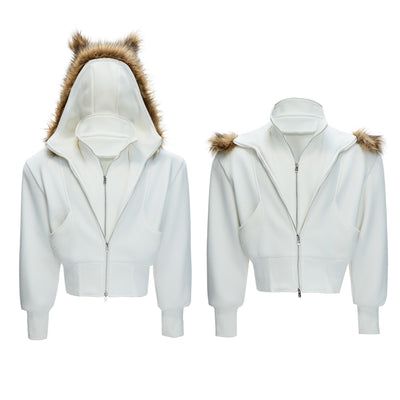 Chamarra Sudadera Falso Dos Piezas con Capucha para Invierno - Image 3