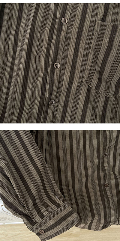 Camisa Retro Oversize de Manga Larga para Hombre - Image 9