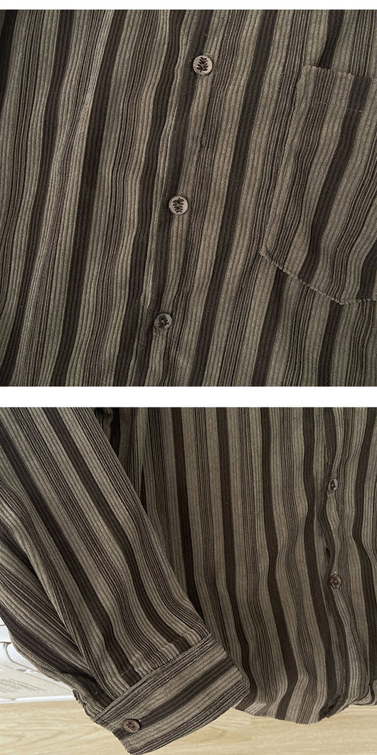 Camisa Retro Oversize de Manga Larga para Hombre - Image 9