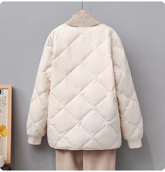 Chaqueta Corta Acolchada con Diseño Rombo para Mujer - Image 16