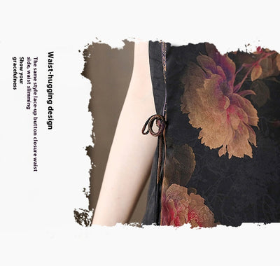 Cheongsam de Seda Mulberry Satinado - Estilo Occidental Moderno para Mujer - Image 9
