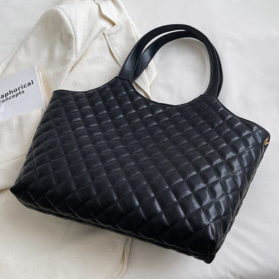 Bolsa Tote Elegante con Cadena Acolchada Cuadros Diamante - Bolso Crossbody de Gran Capacidad - Image 4