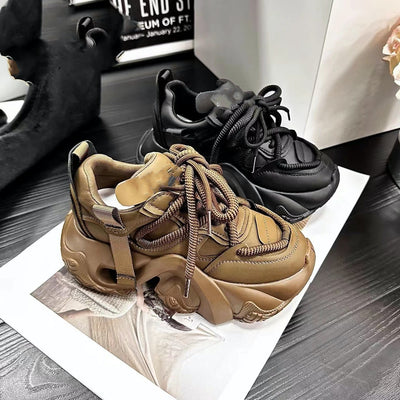 Zapatilla Deportiva Mujer Suela Gruesa Ligera con Plataforma Elevada