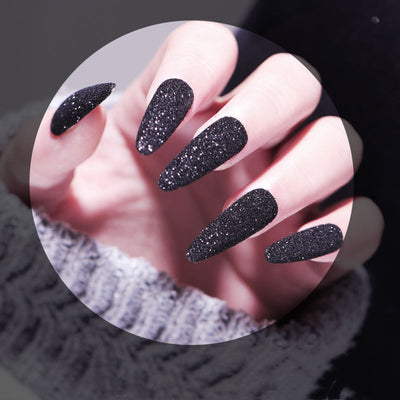 Polvo de Uñas Efecto Gasa Starlight Negro - Acabado Azucarado Premium - Image 6