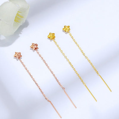 Aretes Línea Estrella en Oro 18K Au750 Chapados - Image 6