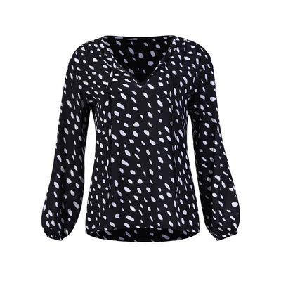 Camiseta con Escote V y Lunares - Image 18