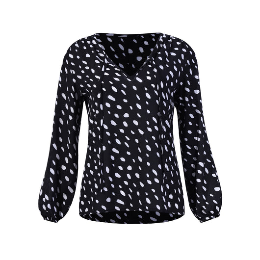 Camiseta con Escote V y Lunares - Image 18