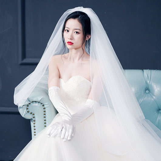 Vestido de Novia Lujo con Cola Larga y Velo de Hada Mágica - Image 19