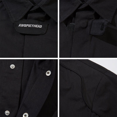 Camisa Suelta de Manga Corta para Hombre en Tono Oscuro - Image 4