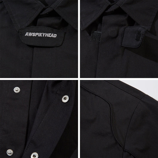 Camisa Suelta de Manga Corta para Hombre en Tono Oscuro - Image 4