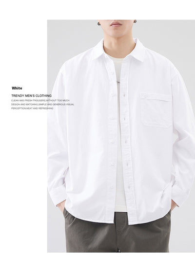 Camisa de Algodón Pesado Estilo Americano para Hombre - Image 21