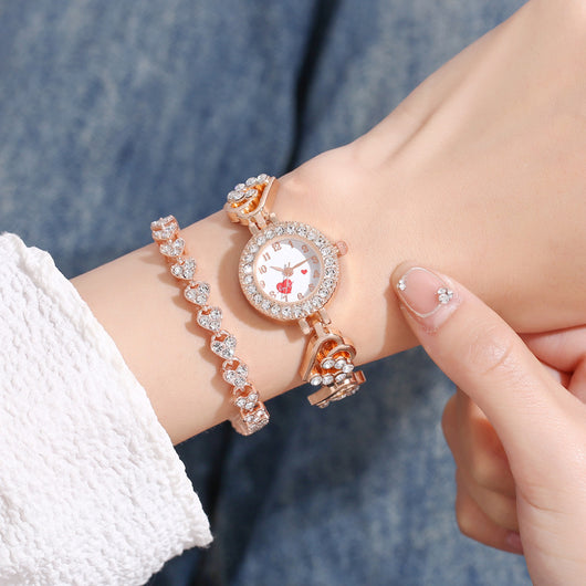 Reloj de Pulsera Dama con Diamante en Forma de Corazón y Esfera Pequeña - Image 12