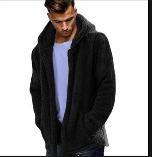 Chaqueta Hoodie Polar Cálida para Hombre - Diseño Liso Versátil - Image 10