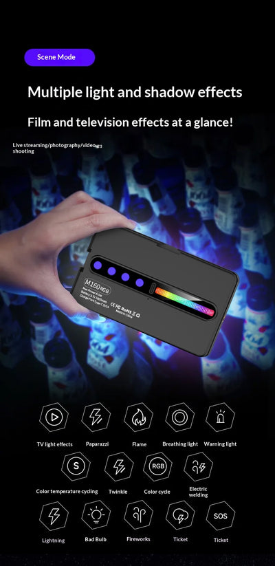 Luz LED Cuadrada Portátil para Fotografía Móvil en Exteriores - Image 15