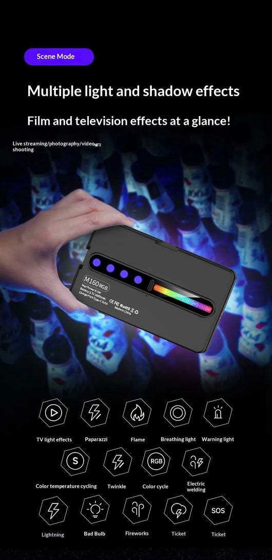 Luz LED Cuadrada Portátil para Fotografía Móvil en Exteriores - Image 15