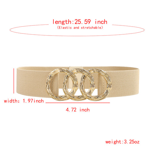 Cinturón Ancho Geométrico para Mujer con Hebilla Circular - Ideal para Trajes y Vestidos - Image 24