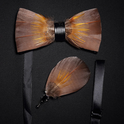 Broche Moño de Plumas para Padrino - Flor de Solapa Elegante - Image 20
