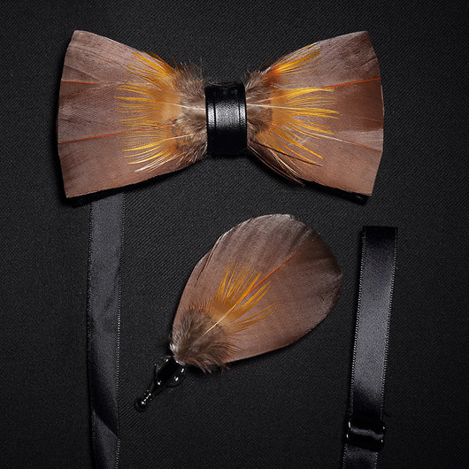 Broche Moño de Plumas para Padrino - Flor de Solapa Elegante - Image 20