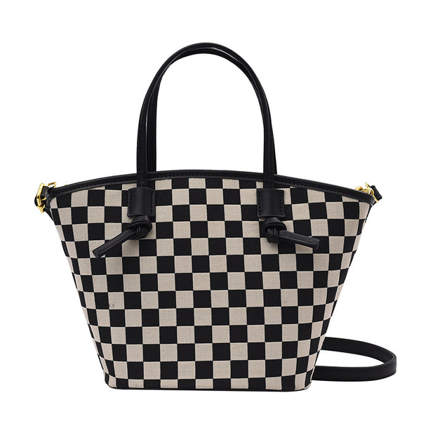 Bolso Bucket Cuadros Invierno - Cartera de Moda a Cuadros