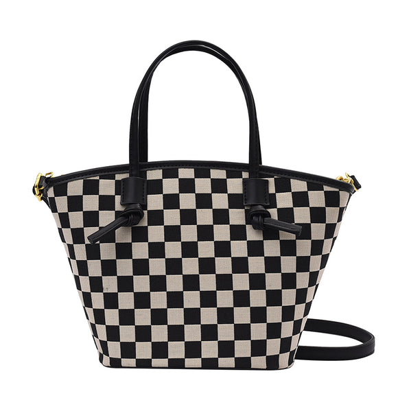 Bolso Bucket Cuadros Invierno - Cartera de Moda a Cuadros