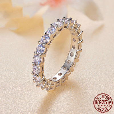 Anillo de Mosonita con Diamantes Brillantes Pareados - Image 5
