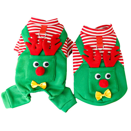 Abrigo Navideño para Mascotas - Suéter Reno con Bolsillo para Perros y Gatos - Image 27