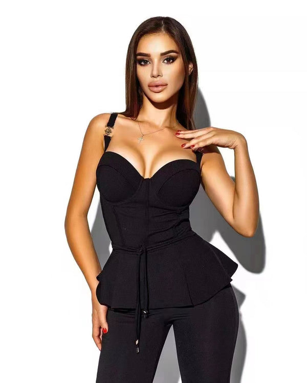 Conjunto de Malla Ajustada con Camiseta Escotada - Image 5